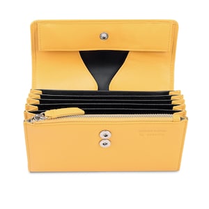 Cartera taxi • Cartera de camarero, piel auténtica suave, muy ligera, negro, azul, verde, amarillo, rosa, posibilidad de personalización, 92430