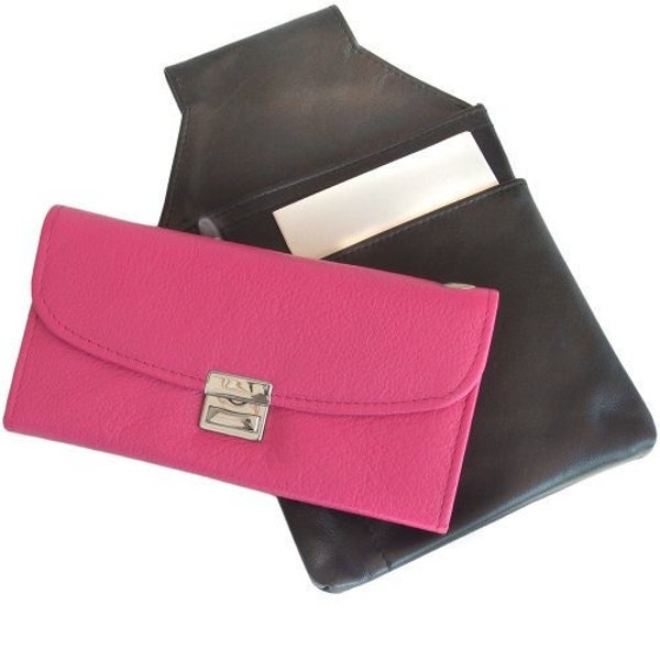 Profi Kellnerbörse / Kellnergeldbeutel oder Holster,  Nappa-Leder, Pink-Rosa in versch. Varianten, Personalisierung möglich, 1015