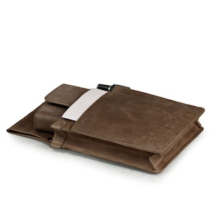 Idéia de presente: Coldre profissional para garçom / bolsa para cinto de garçom, couro genuíno oleado, em marrom, preto, bege, personalização possível, 41434
