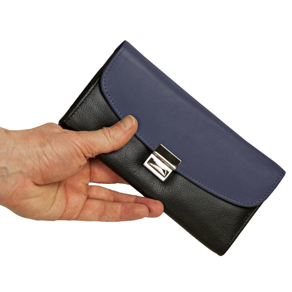 Ausgefallene Zweifarbige Profi Kellnerbörse / Kellnergeldbeutel, Nappa-Leder, viele Farben, Personalisierung möglich, 1014
