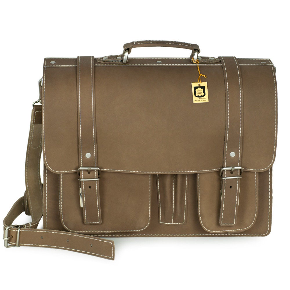 Briefcase / Teacher Bag for Women and Men Size L Leather Etsy