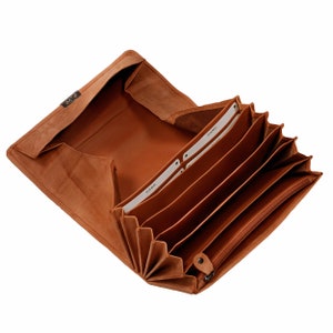 Idea regalo: portafoglio da cameriere professionale/portafoglio da cameriere, vera pelle oliata, nei colori beige, marrone, nero, personalizzazione possibile, 41433