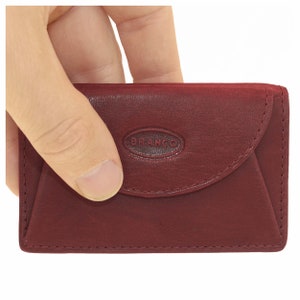 Kleine Geldbörse / Mini Portemonnaie, Größe XS, Leder, in: Grün, Rot, Blau, Beige, Braun, Schwarz, Personalisierung möglich, 105