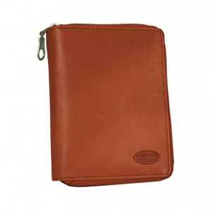 Monedero/cartera grande tamaño L, piel auténtica, en negro, marrón, marrón coñac, personalización posible, 12052z