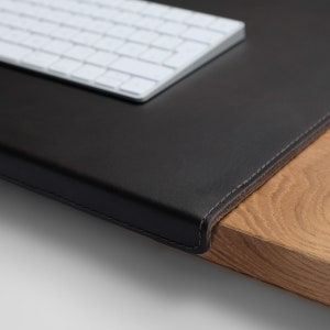 Gift Ideas: Large table pad / desk pad with edge protector, size XL, buffalo leather, brown, personal engraving possible, 26313