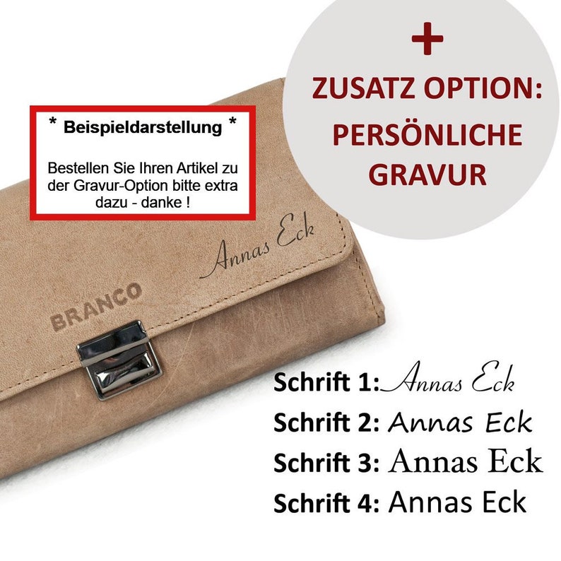 Personalizable, additional engraving option: Wallet Purse Pouch Pencil Case etc. with name, initials, text, logo buy item additionally zdjęcie 1