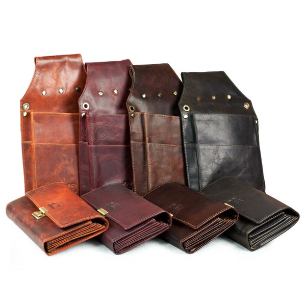 Profi Kellner-Holster / Gürteltasche, Echt-Leder im Used-Look, versch. Farben, Personalisierung möglich, 79437