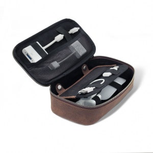 Organizer bag, cable bag XL made out of leather, model 017, various colours