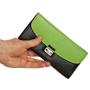 Geschenk-Idee: Ausgefallene Zweifarbige Kellnerbörse •  Kellnergeldbeutel • Echt-Leder, viele Farben, Personalisierung möglich, ha-1014