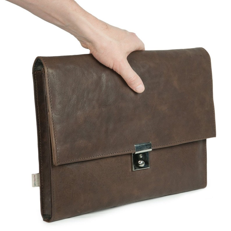 A4 Briefcase / Leather Folder with Lock for Women and Men Etsy