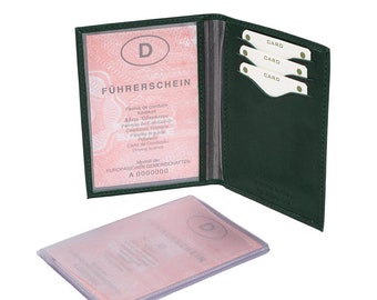 A7 case / cover / holder real leather,  e.g. for ID, driver’s license and credit cards, extensible, custom engraving possible, 302