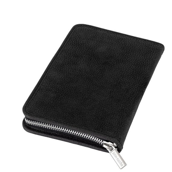 Large Foldable Pencil Case / Leather Etui, Buffalo Leather, Black, Custom  Engraving Possible, 014 