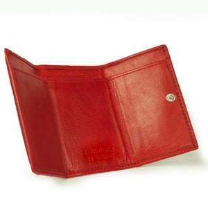 Kleine Geldbörse / Mini Portemonnaie, Größe XS, Leder, in: Grün, Rot, Blau, Beige, Braun, Schwarz, Personalisierung möglich, 105