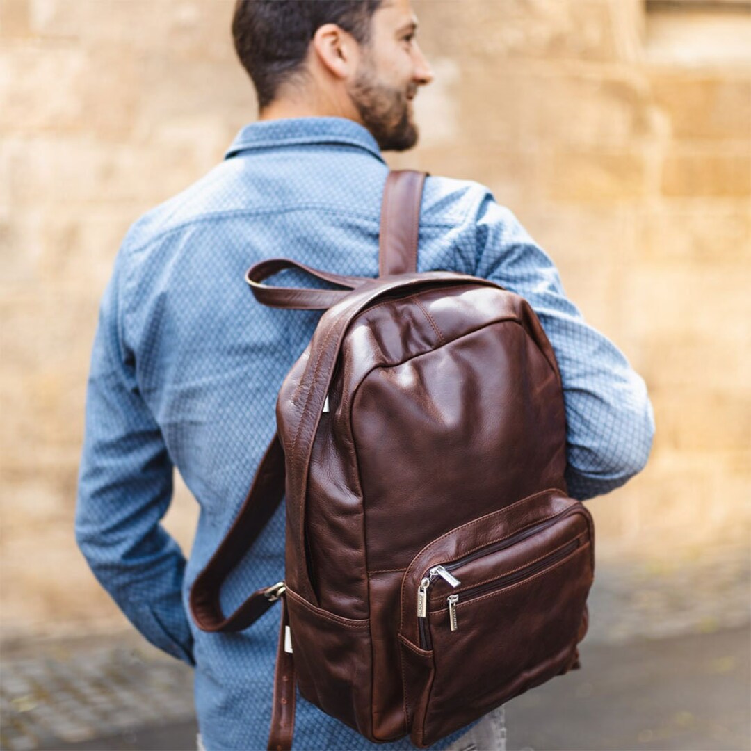 Cityrucksack Hamosons Leder Rucksack Großer Lederrucksack Laptop