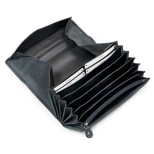 Cartera de camarero profesional, piel auténtica engrasada, en marrón, negro, beige, posibilidad de personalización, 41433