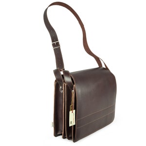 Porte-documents pour femmes: Très grande mallette / sac d’enseignant, taille XL, cuir, 675 marron