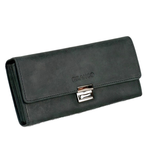 HENKi Portafoglio Da Cameriere In Pelle Unisex – 18x11x4 Cm, 3 Scomparti E Portamonete, Per Uomo E Donna, Nero