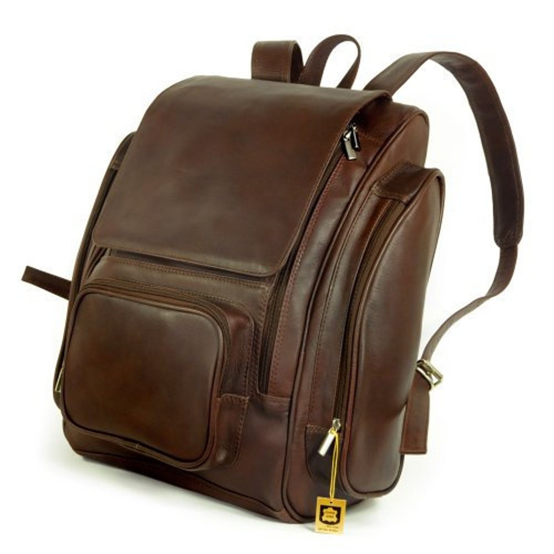 Very Large Leather Backpack / Laptop Backpack for Women and Men, Size ...