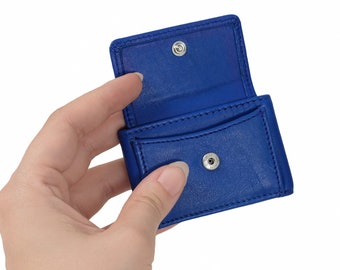 Portafoglio molto piccolo / mini portafoglio taglia XS, in pelle, in rosso verde blu beige marrone nero, personalizzazione possibile, 103