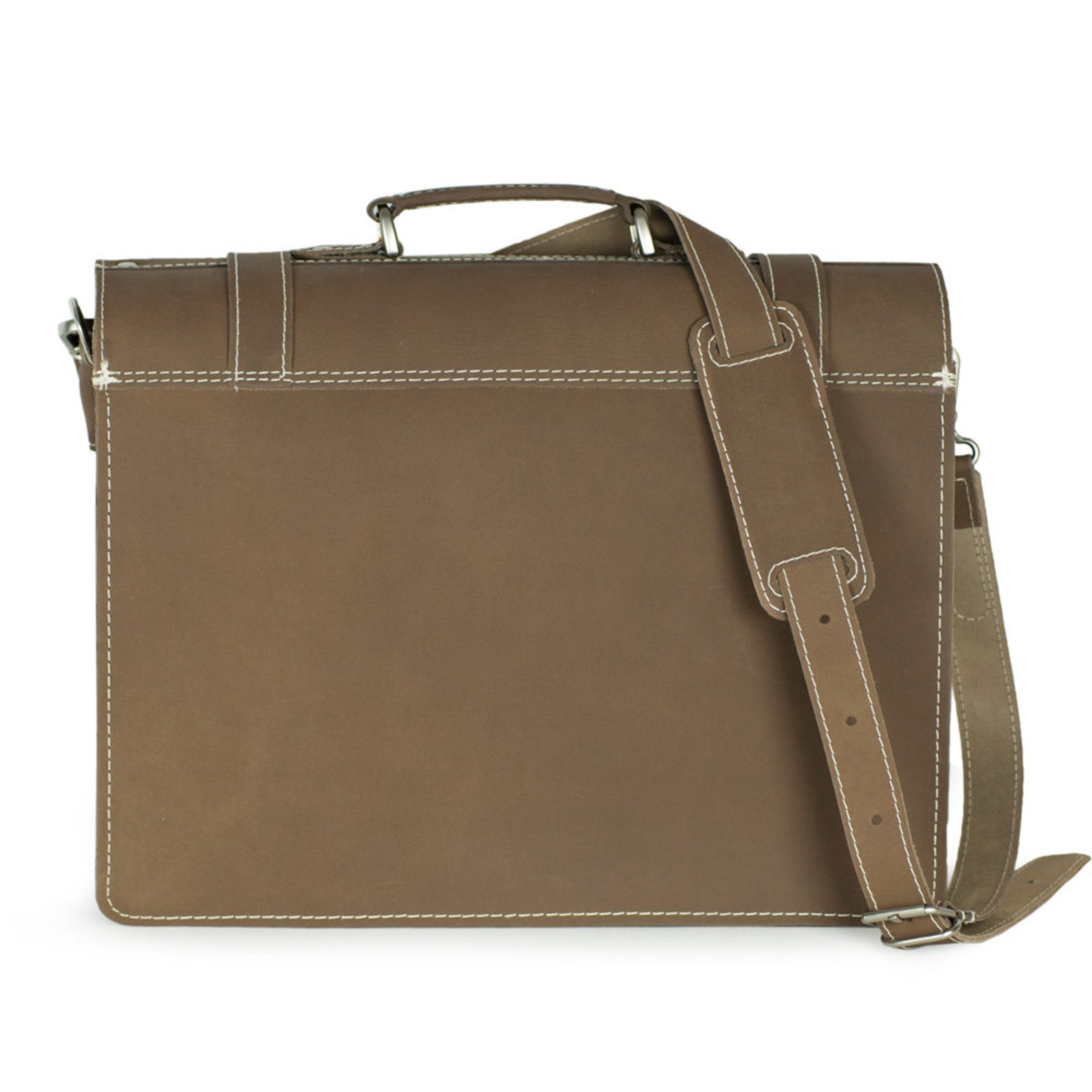 Briefcase / Teacher Bag for Women and Men Size L Leather Etsy