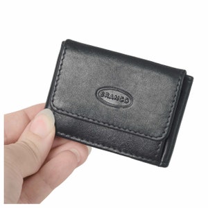 Geschenk-Idee: Sehr Kleine Geldbörse Mini Portemonnaie Größe XS, Leder, in Rot Grün Blau Beige Braun Schwarz, Personalisierung möglich, 103