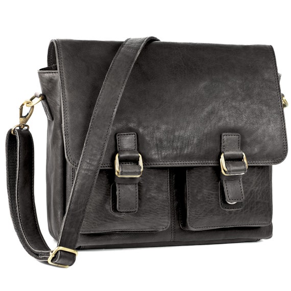 Maletines para Mujer Casual Messenger Bag 439 Talla M Cuero Negro Etsy Espana