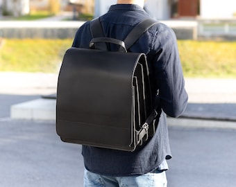Very Large Leather Backpack / Teacher 