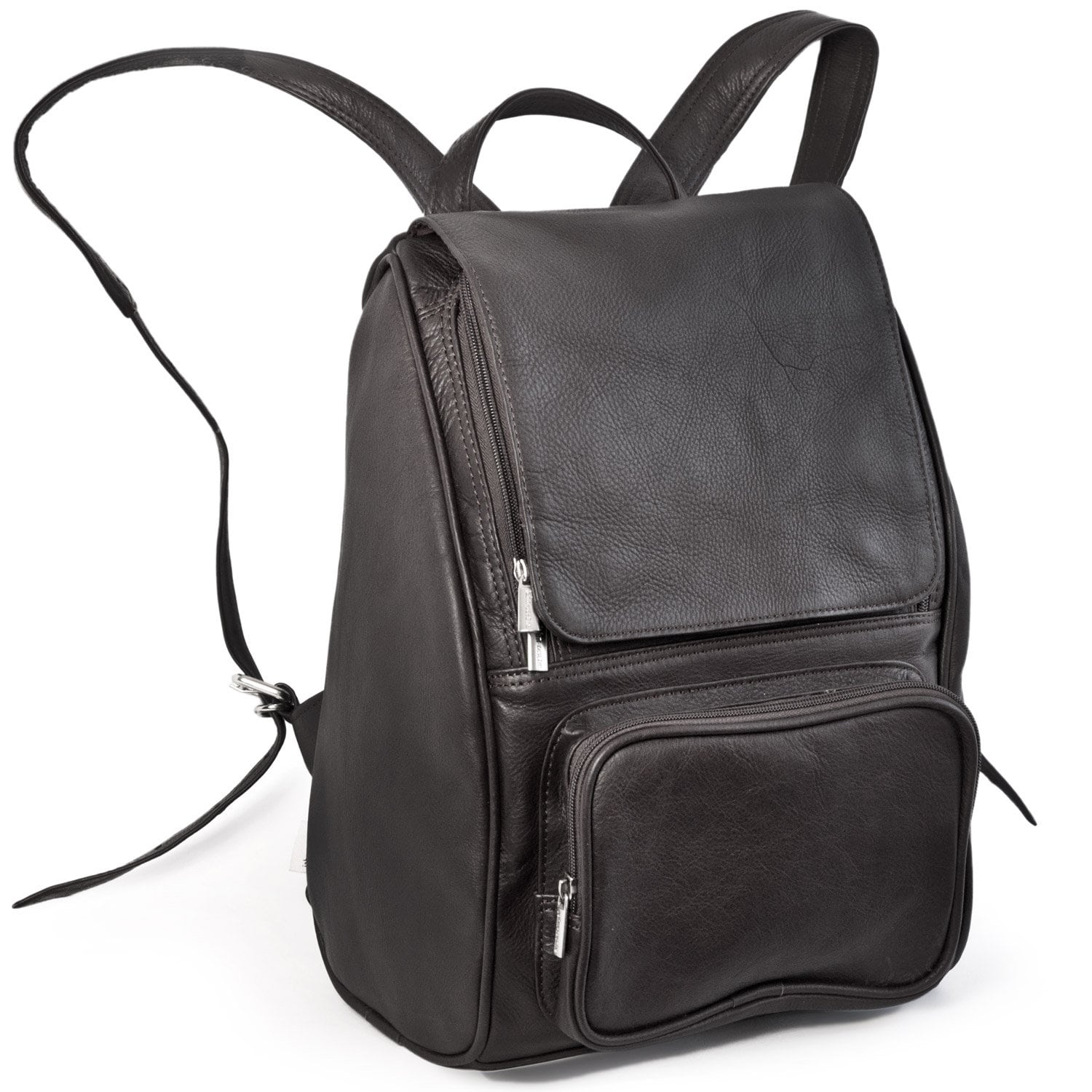 Lederrucksack / City-Rucksack für Damen und Herren, Größe M, Nappa-Leder,  710 Anthrazit-Grau