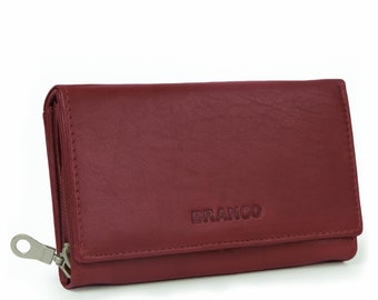 Gift Ideas: Large wallet / purse size L for women, real leather, in red, green, blue, beige, brown, black, custom engraving possible, 265
