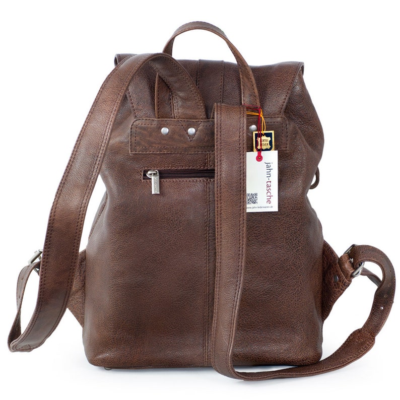 Leather Backpack / City Backpack for women and men, Size M, Nappa Leather, 519 Brown image 6