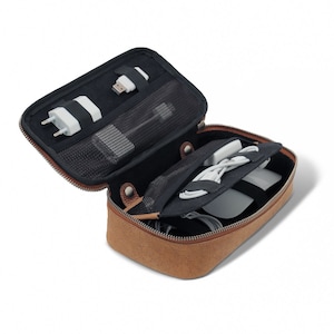 Organizer bag, cable bag XL made out of leather, model 017, various colours