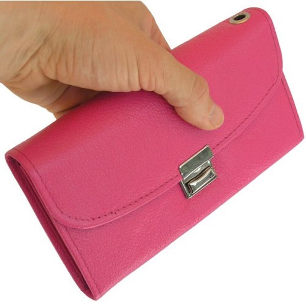 Profi Kellnerbörse / Kellnergeldbeutel oder Holster, Nappa-Leder, Pink-Rosa, Lila-Violett, Personalisierung möglich, 1015