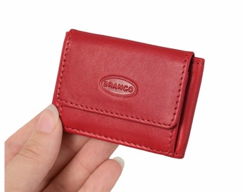 Sehr Kleine Geldbörse  / Mini Portemonnaie Größe XS, Leder, in Rot Grün Blau Beige Braun Schwarz, Personalisierung möglich, 103