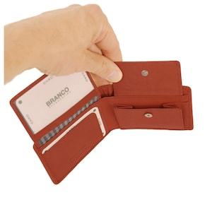 Geschenk-Idee: Kleine Geldbörse / Mini Portemonnaie, Größe XS, Leder, viele Farben, Personalisierung möglich, 12022