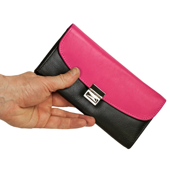 Ausgefallene Zweifarbige Profi Kellnerbörse / Kellnergeldbeutel, Nappa-Leder, viele Farben, Personalisierung möglich, 1014