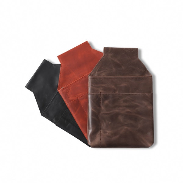 Profi Kellnerholster / Kellnerhalfter aus Leder im Wax-Crunch Look, Modell 1009