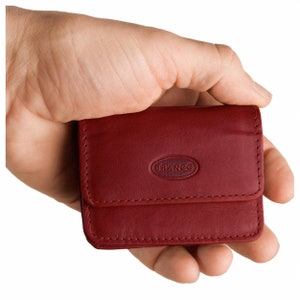 Sehr Kleine Geldbörse / Mini Portemonnaie, Größe XS, Leder, in Blau, Rot, Grün, Beige, Braun, Schwarz, Personalisierung möglich, 108 Braun