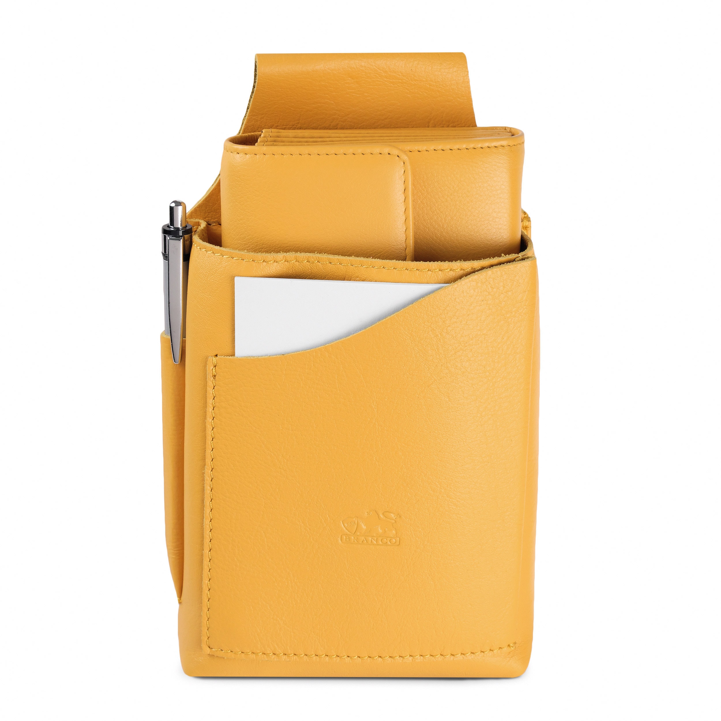 Portafoglio Taxi • Portafoglio Da Cameriere, Morbida Pelle Genuina, Molto Leggero, Nero, Blu, Verde, Giallo, Rosa, Personalizzazione Possibile, 92430 - Italia - Foto 7