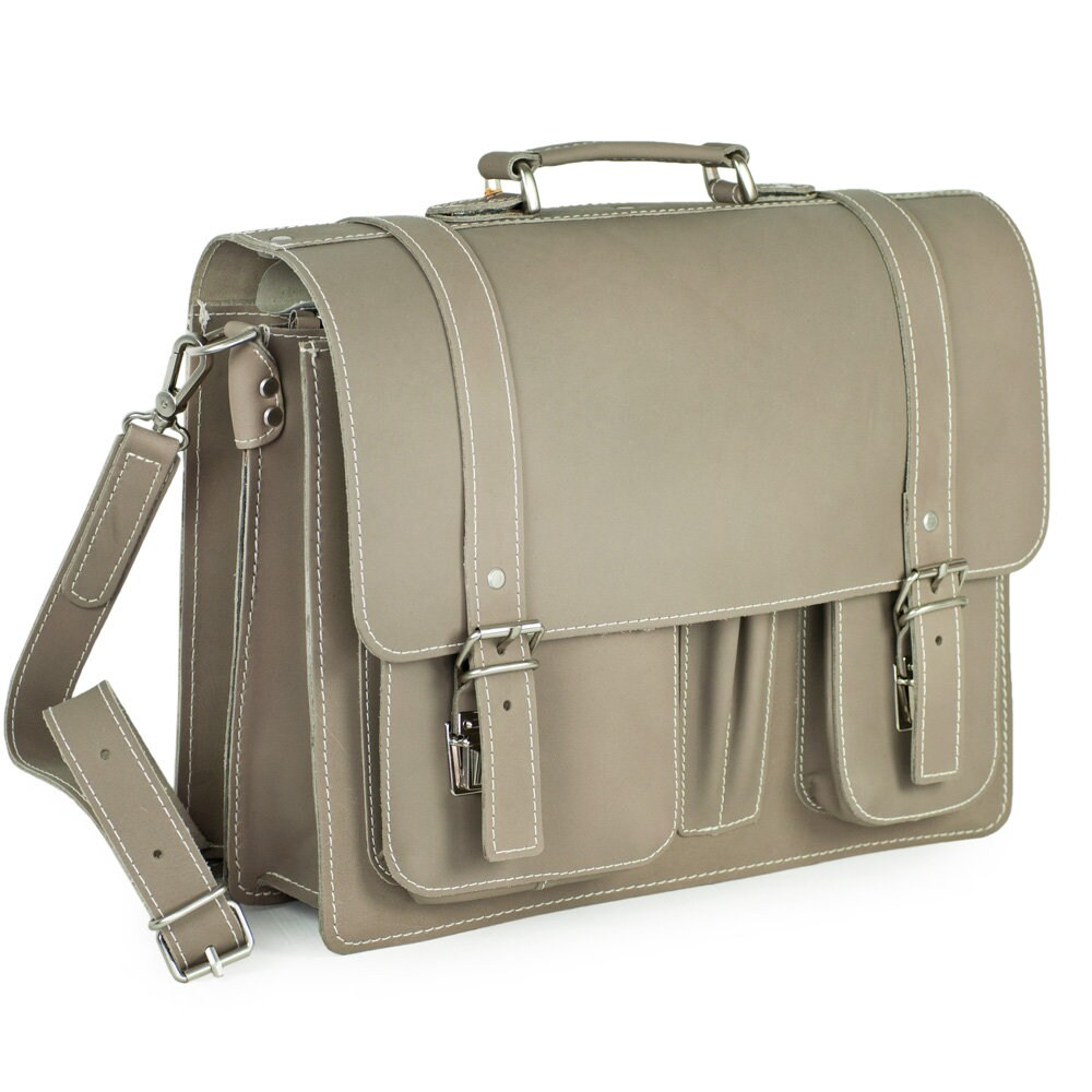 Briefcase / Teacher Bag for Women and Men Size L Leather Etsy