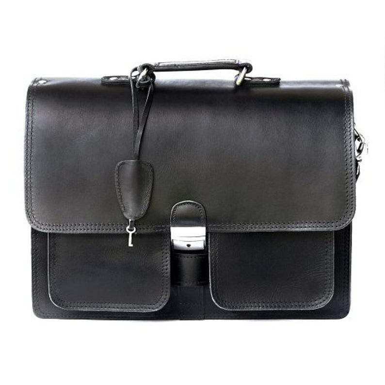 Classic Briefcase / Teacher Bag 651 Size L Leather Black | Etsy