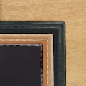 High quality desk cover / desk pad made out of real leather, different colours, custom engraving possible, ha-100