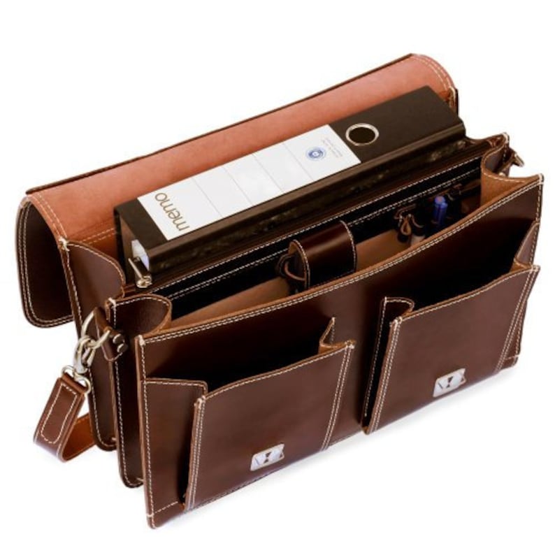 Briefcase / Teacher Bag for Women and Men Size L Leather Etsy