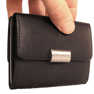 Idée cadeau : Petit porte-monnaie/portefeuille en taille S pour femme, cuir véritable, nombreux coloris, personnalisation possible, 12032