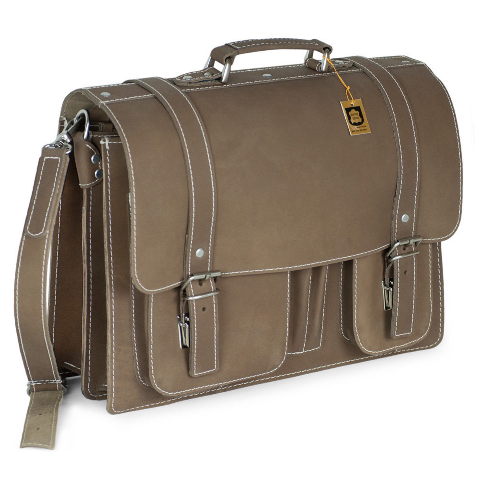 Briefcase / Teacher Bag for Women and Men Size L Leather Etsy