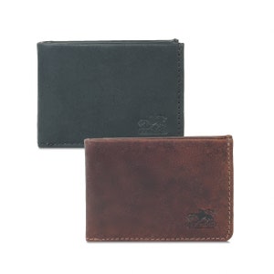 Kleine Geldbörse • Slim Geldbeutel •  Mini Geldbörse • aus Echt-Leder, Schwarz oder Braun, Personalisierung möglich, br-61622