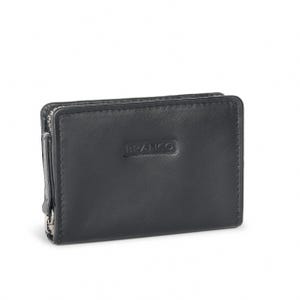 Mini Geldbörse • Münzbörse Klein • Mini Portemonnaie • Mini Wallet, Echt-Leder, 31107, Schwarz, Rot, Grün, Gelb, Blau
