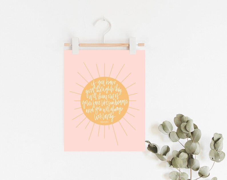 Good Thoughts Roald Dahl Quote Sunshine Instant Download - Etsy