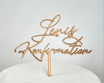 Caketopper Tortenstecker Cake Topper zur Konfirmation personalisiert, Produktion und Versand aus Deutschland