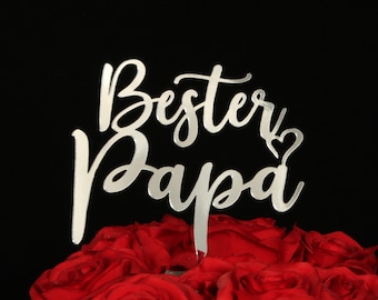 Caketopper Cake Plug Cake Topper voor Vaderdag of Verjaardag, Beste Papa, Productie en Verzending van Duitsland