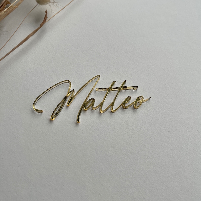 Personalized name lettering made of acrylic as a place card, 2 sizes, guest gift, charm, sheetcake, production and shipping from Germany image 2